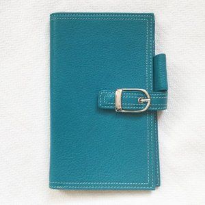 Daytimer Malibu Planner Wallet Leather Refillable Teal Color